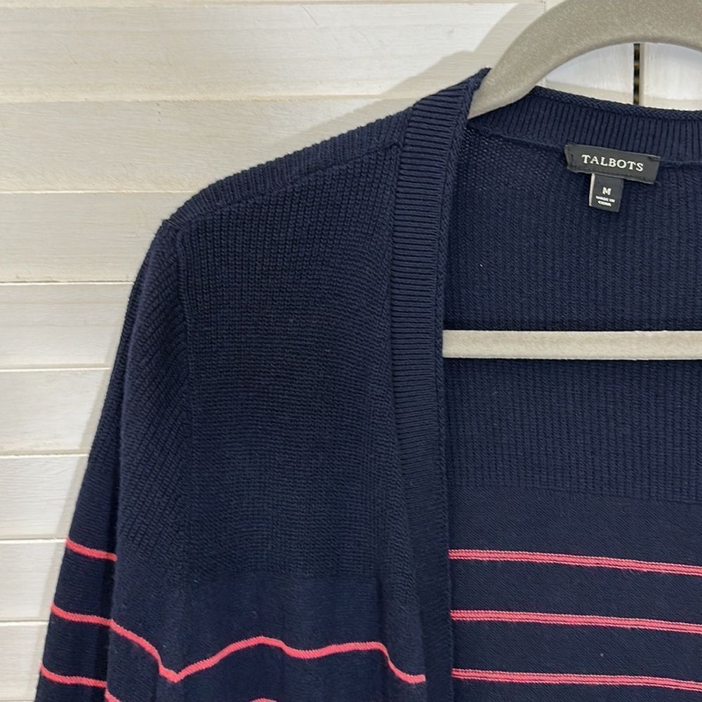 Talbots Cardigan Medium Longline Open Front Like New - Picture 4 of 14